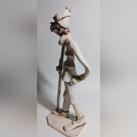 SKIER Dino Bencini Art Sculpture Italy 11" Signed Figurine Xmas Collectible - Picture 6 of 8